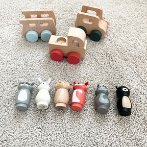 Wooden toys - cars plus animals
